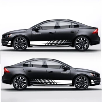 Black car Автомобильные аксессуары для Volvo S60 V60 стайлинга автомобилей спортивный автомобиль наклейка на кузов автомобиля и наклейки на авто наклейки - Название цвета: Black car