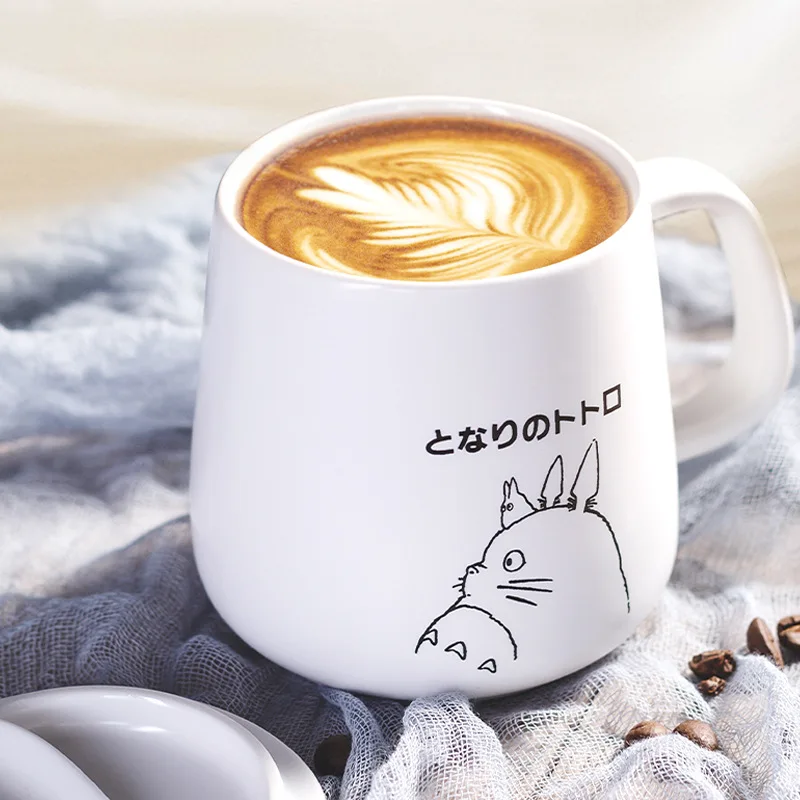 400ml Ceramics Mugs With Spoon and Cover Cartoon Theme Milk Cup Kitchen Tools | Дом и сад