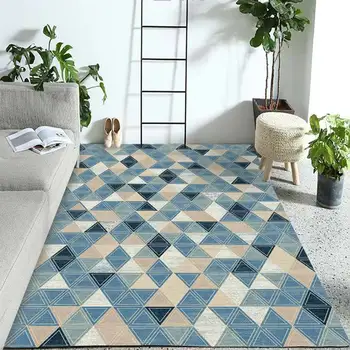

Modern Simplicity Nordic Geometric Pattern Print Carpet For Living Room Bedroom Anti-slip Floor Mat Fashion Kitchen Carpet Area