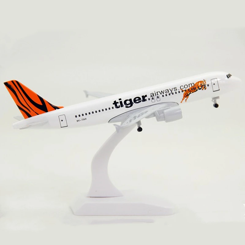 Сингапур Tiger Airways самолет игрушки 20 см Airbus A320 модель самолета литье под давлением