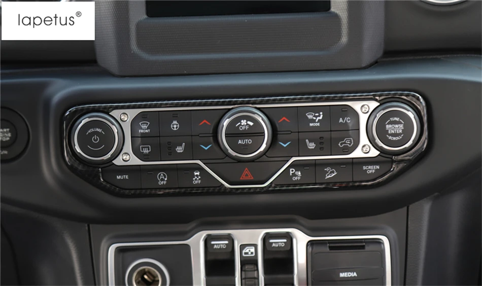 Lapetus аксессуары подходят для Jeep Wrangler JL ABS Мультимедиа Центральный контроль кондиционер литья крышка комплект отделка