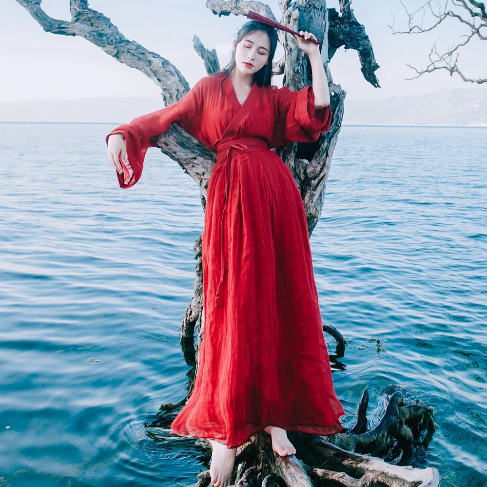 modern red dress