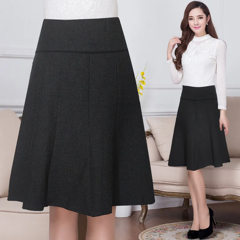 

Middle-aged Women Dress New Style Skirt Middle-aged WOMEN'S Skirt Autumn And Winter Middle-aged Women Dress Skirt Middle-aged Pl