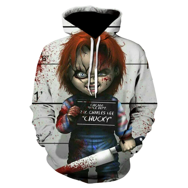 

Horror Movie Clown Men's Brand Fashion 3D Hooded Sweatshirt Fall Long Sleeve Hip Hop Pullover Children's Hip Hop Anime Hoodie