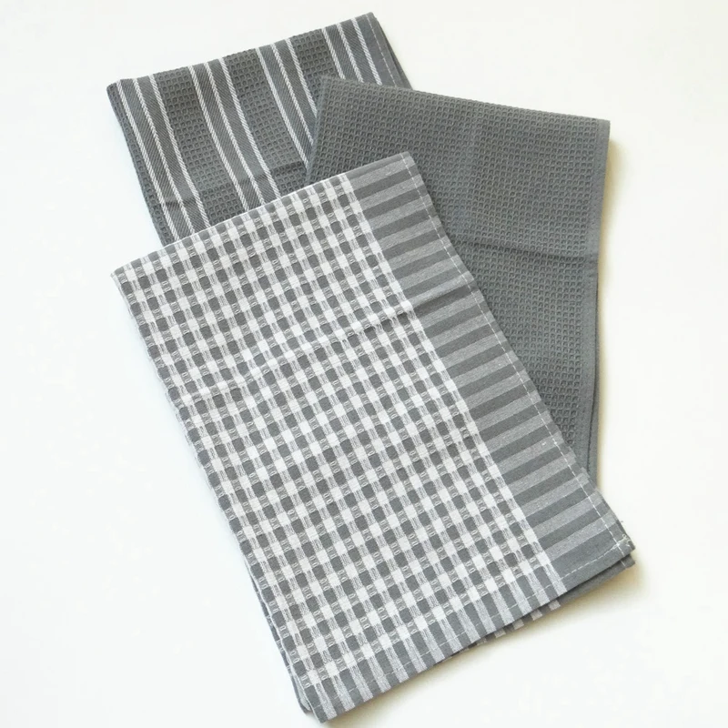 

9 Pieces / Set of Kitchen Towels Classic Cotton Tea Towel Dish Cloth Absorbent Hair Machine Tableware Home