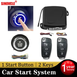 Sinovcle cerradura de puerta Central para coche, sistema de arranque por empuje de entrada sin llave, con función de Control de maletero y ventana, Universal