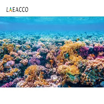 

Sea Backgrounds For Photography Underwater Shell Coral Fish Baby Birthday Customized Poster Pattern Photo Backdrop Photocall
