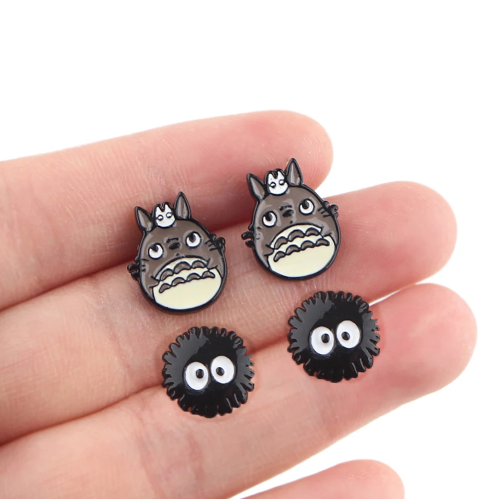 DZ1538 Anime Cats Studs Earrings for Women Piercing 2021 Trends Stainless Steel Gothic Jewelry Korean Accessories Kids Gifts | Украшения и