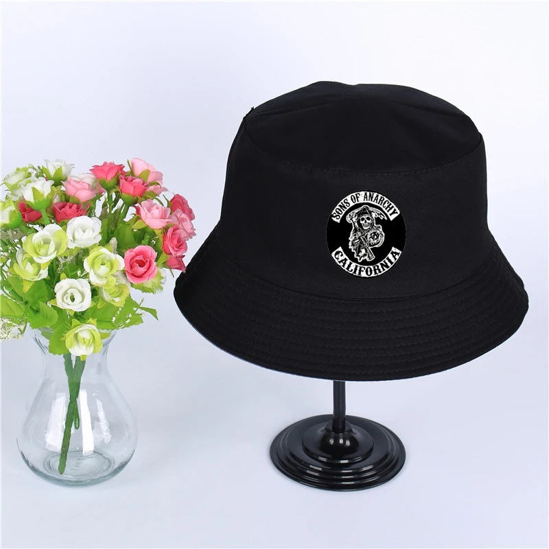 Летняя шляпа Женская Мужская Панама, шляпа-Панама черный дизайн смерти плоский солнцезащитный козырек рыбалка, рыбак шляпа