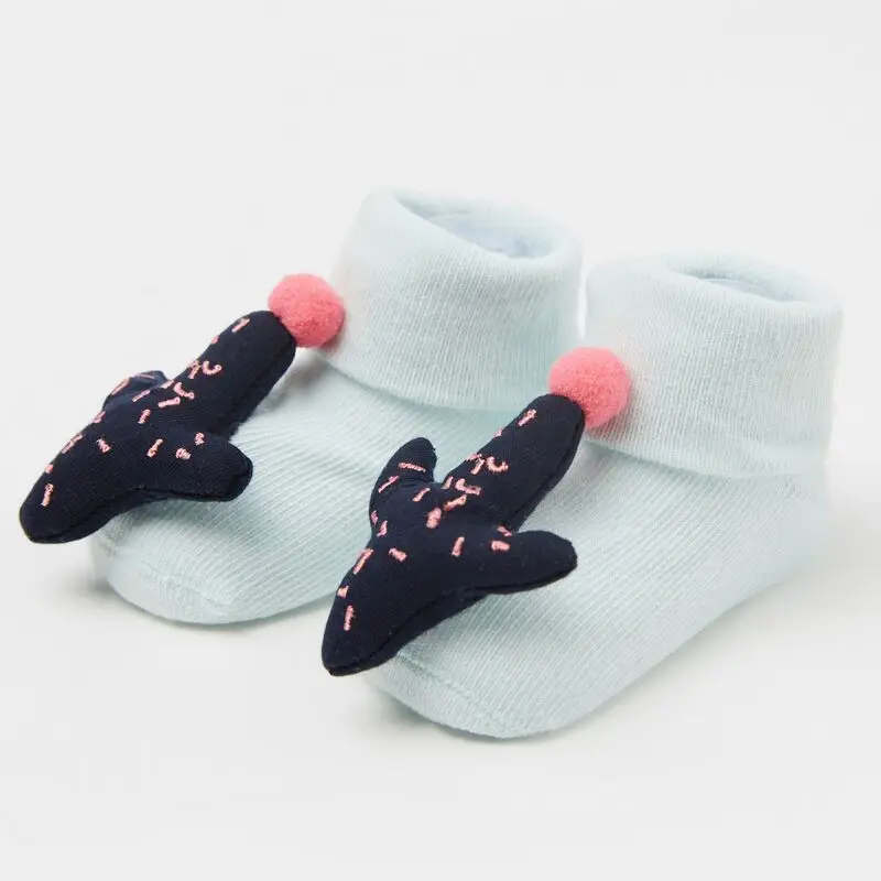 Противоскользящий носок с милыми мультяшными животными для малышей, носки-тапочки для новорожденных детские Нескользящие зимние теплые носки для маленьких девочек и мальчиков - Цвет: Style 4