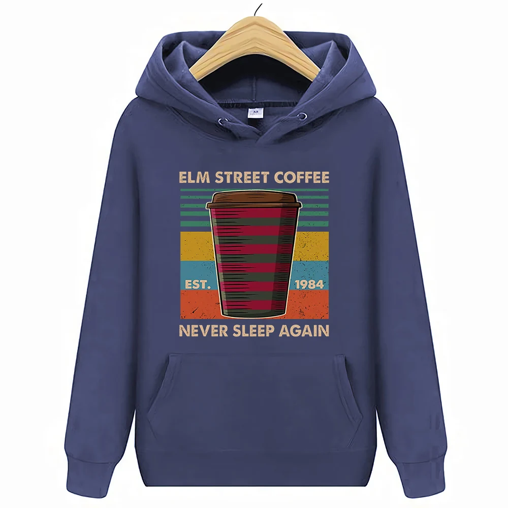 Elm Street coffee Never Sleep Again Фредди Крюгер ужас Хэллоуин для мужчин толстовки кофты S-3XL Новинка - Цвет: Тёмно-синий