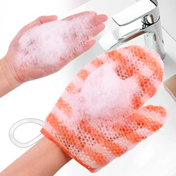 Gant de bain pour éplucher, exfoliant, pour la douche, gommage, résistance, éponge de Massage, matériau TPU doux et confortable 
