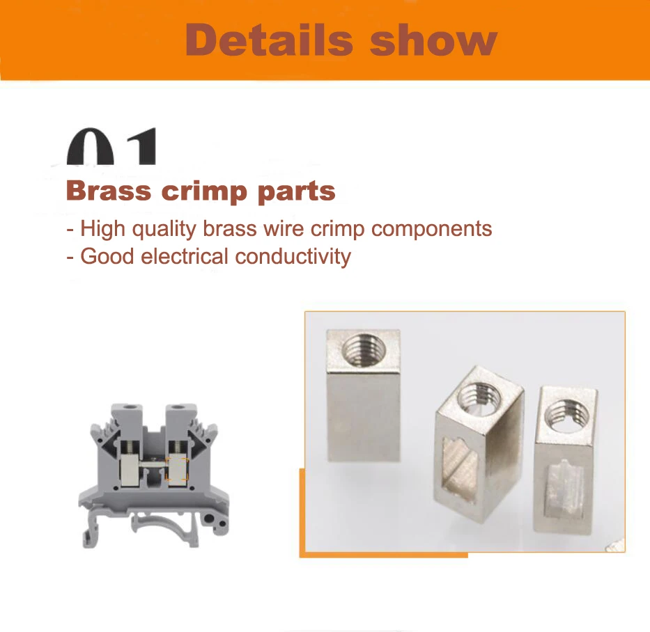 grey terminal blocks brass crimp parts