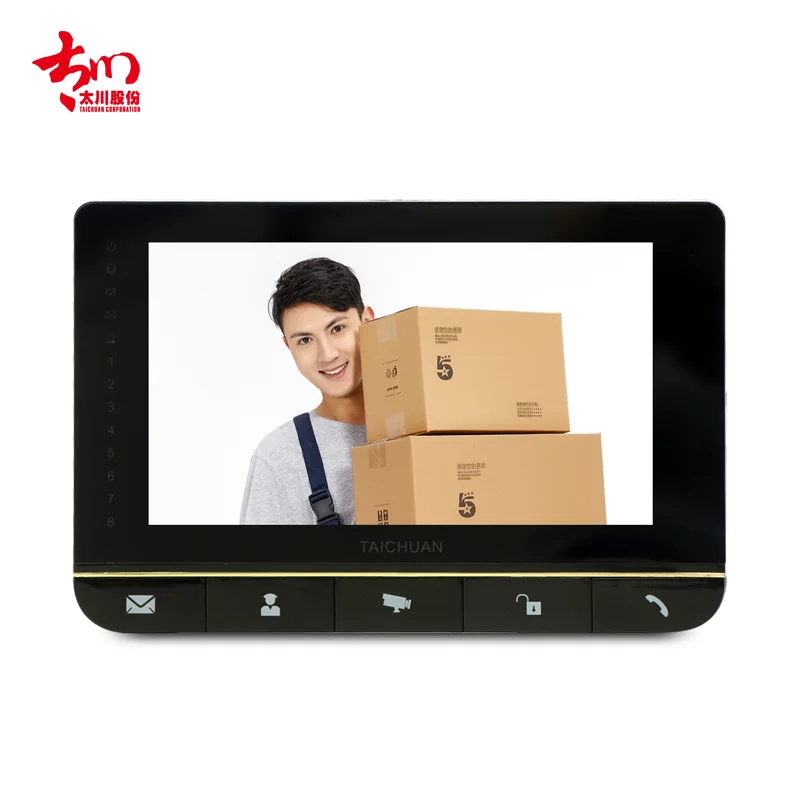 

4 line video door phone IP intercom system VIP kits can work with 2 outdoor stations 4 indoor monitors