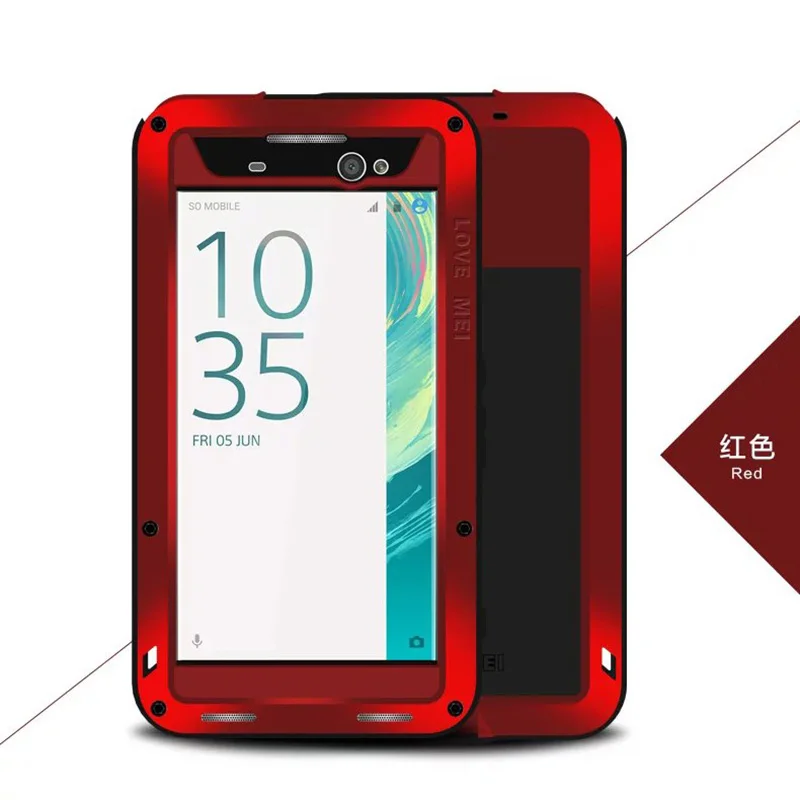 Red Love Mei Водонепроницаемый противоударный металлический алюминиевый чехол Gorilla glass для sony Xperia XA Three Proofing чехол s - Цвет: Red