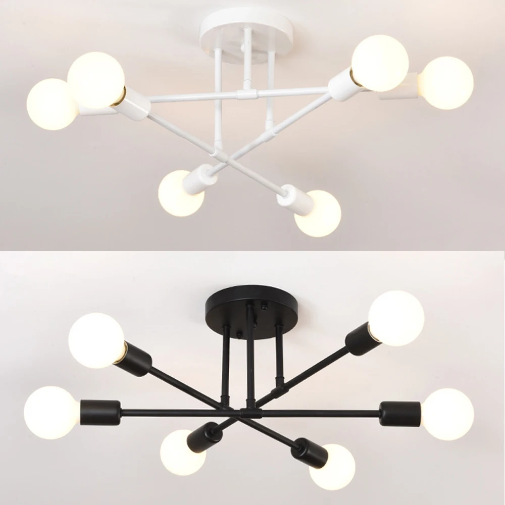 Modren Creative Ceiling Lamp Simple Nordic Pendant Lights American Country Minimalist Bedroom Lights Loft Branch Chandelier