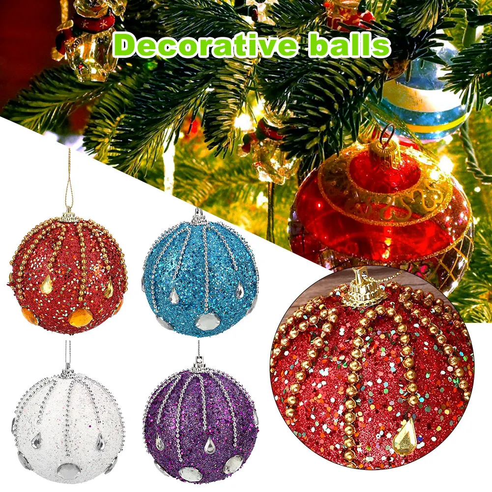 Christmas Tree Foam Glitter Ball Festival Xmas Ornaments Multicolor Creative