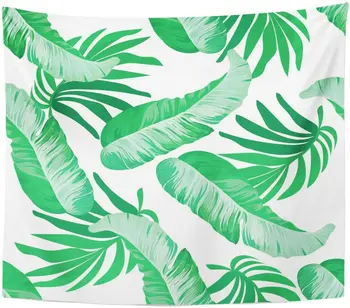 

Tapestry Green Botanical Banana Leaf Exotic Floral Garden Hawaii Jungle Tapestries Wall Hanging for Living Room Bedroom Dorm