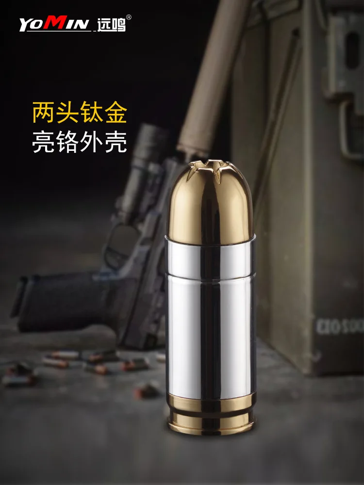 Creative Flashlight Lighter Metal Bullet Shaped Butane Windproof Lighters Men's Cigarette Cigar Carry Beer Bottle Opener Gadget