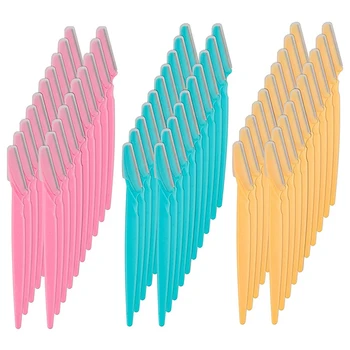 

Eyebrow Razor, 60 Pcs Eyebrow Razors Multipurpose Exfoliating Tool Trimming and Eyebrow Shaper,3 Colors