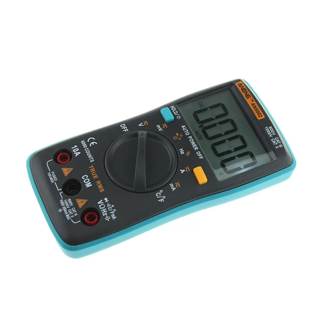 Профессиональный цифровой мультиметр AN8002 с ЖК-дисплеем, цифровой мультиметр, 6000 отсчетов, AC/DC, амперметр, вольтметр, Ом, метр, тестер