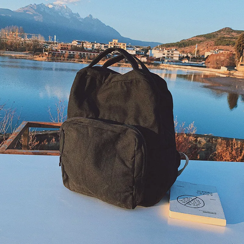 

2020 Preppy Style Soft Fabric Backpack Female Canvas Design School Bag Schoolbag For Teenage Girls Lapyop Backpack For Women