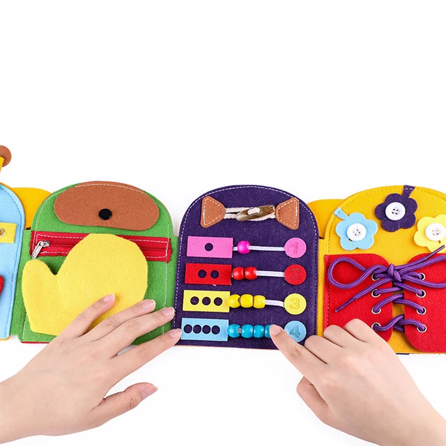 Baby Felt Quiet Books Montessori Toys Sensory Activity Busy Book Toddler Learning Life Skill Education 3D Cloth Book for Babies 2