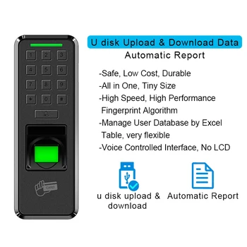 

Eseye Fingerprint Door Lock Access Control USB Access Control Keypad Reader Home Employee Device Entry Exit Record Door Lock