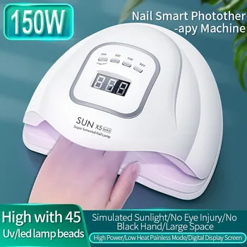 

150w Uv Led Lamp Manicure Nail Dryer For Curing Uv Gel Varnish Nail Tools Sensor Lcd Display Curing Lamp Light Nail Gel Tools