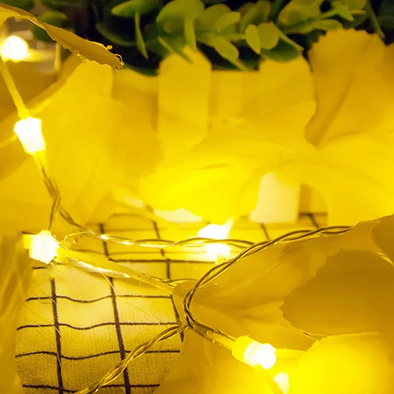10 LED Ginkgo Maple Leaf Light String Portable Household Ginkgo Maple Leaf Light String Festive Party Supplies