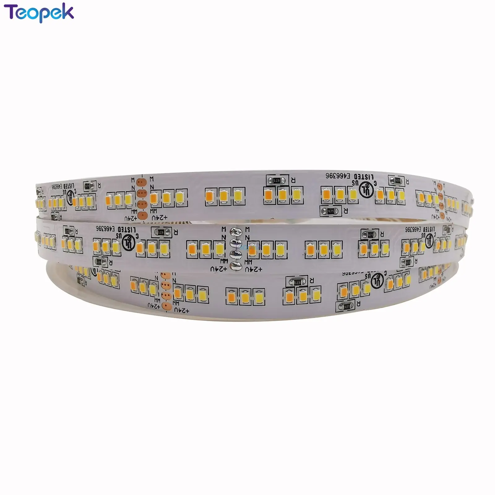 CRI>90 2216 CCT Tricolor LED Strip DC24V Adjustable CCT LED strip 252Led/m changing color WW+NW+CW Three colors 5m/roll