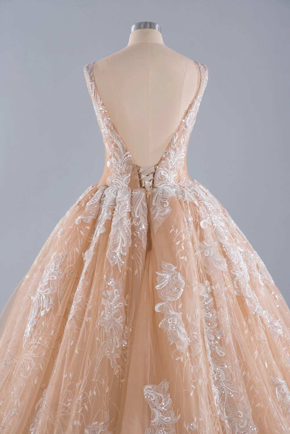 Robe Mariage Роскошные кружевные свадебные платья с блестками аппликации без рукавов с открытой спиной v-образный вырез Свадебное бальное платье Vestido De Noiva