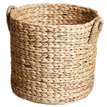 

Natural Hand-Woven Seaweed Belly Storage Basket Flowerpot Folding Basket Weaving Dirty Clothing Basket Fruit Basket S