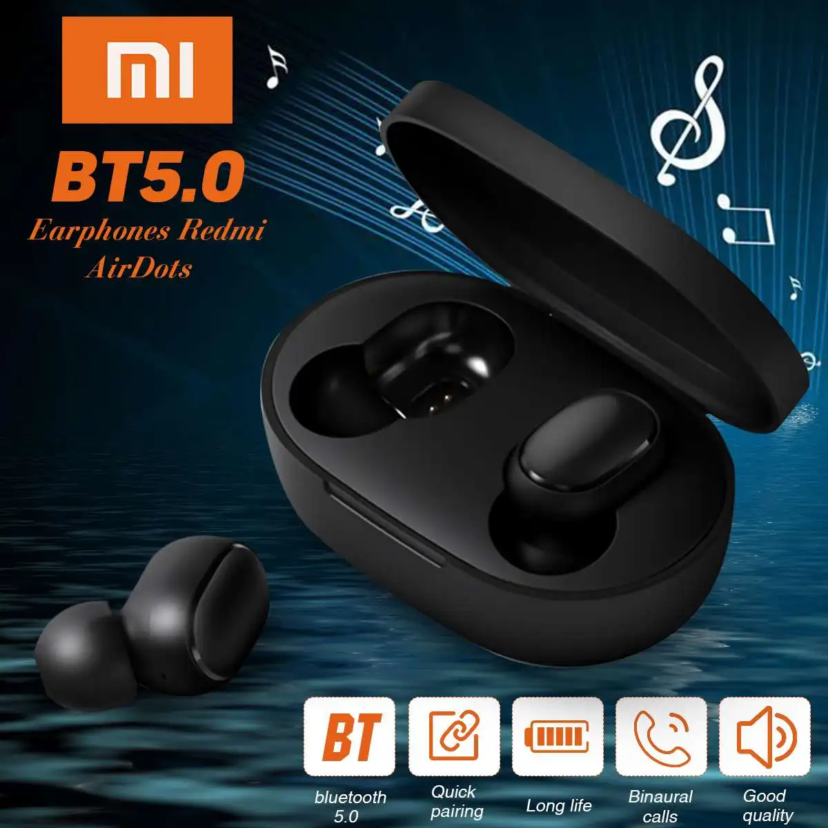 Original Xiaomi Redmi TWS blueteeth 5.0 Stereo Wireless Earphone With Dual Mic Earbuds Noise Reduction Voice Control Headset