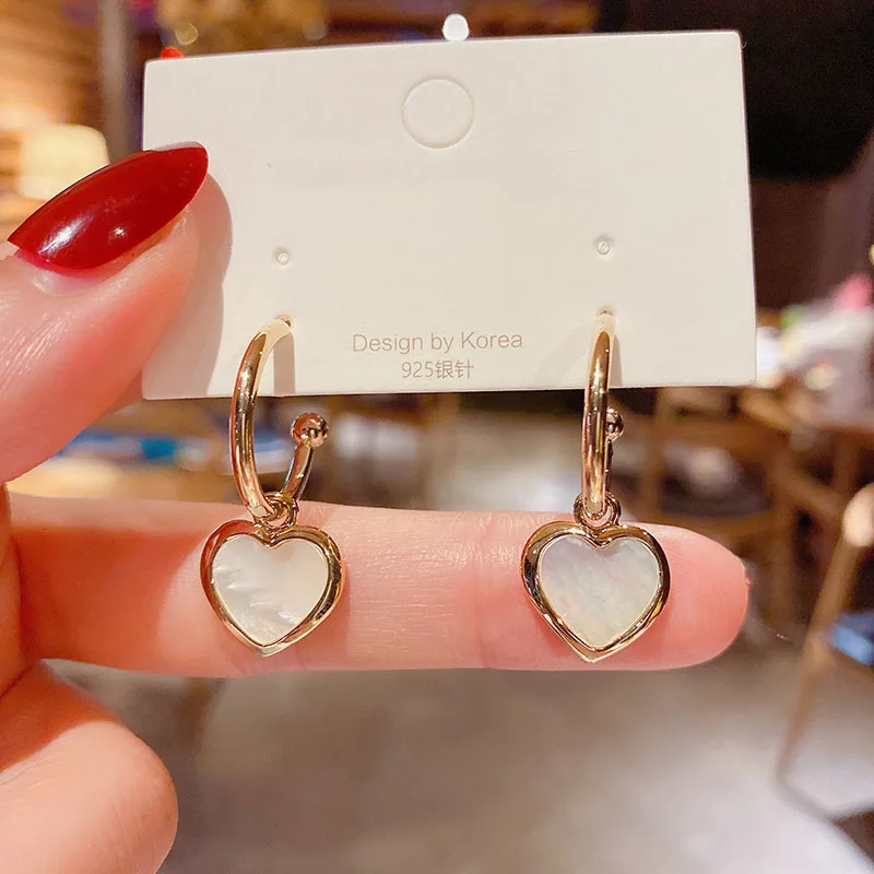 2020 New Arrival Trendy Shell Love Heart Dangle Earrings For Women Students Elegant Fashion Metal Jewelry Gift | Украшения и