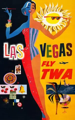 US TWA Airline Las Vegas Travel Landscape Poster Vintage Retro Canvas Painting DIY Wall Stickers Home Posters Art Bar Decor | Дом и сад