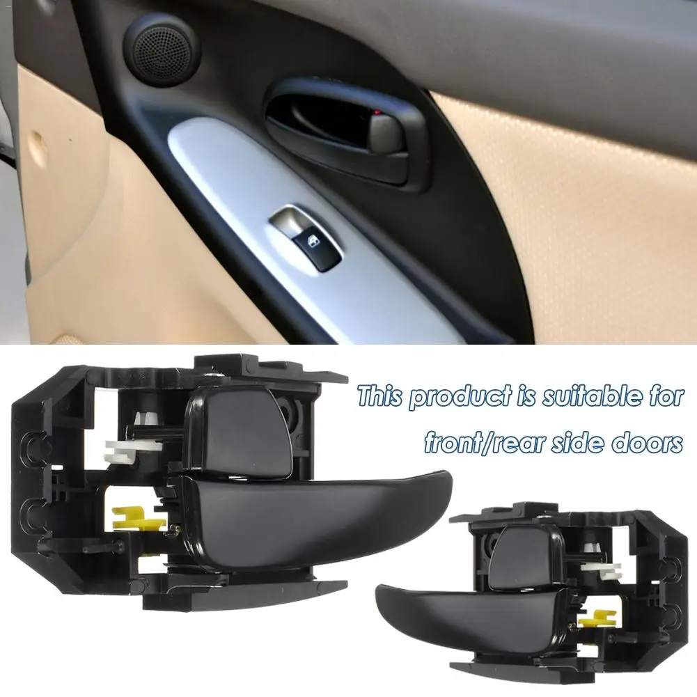 4pcs Interior Door Handle Front Right For Hyundai Elantra 01-06 Black Plastic Car Door Handle