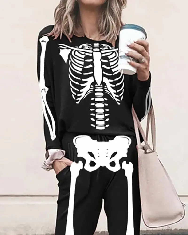 2021 Ladies Suit Long Sleeve Skeleton 