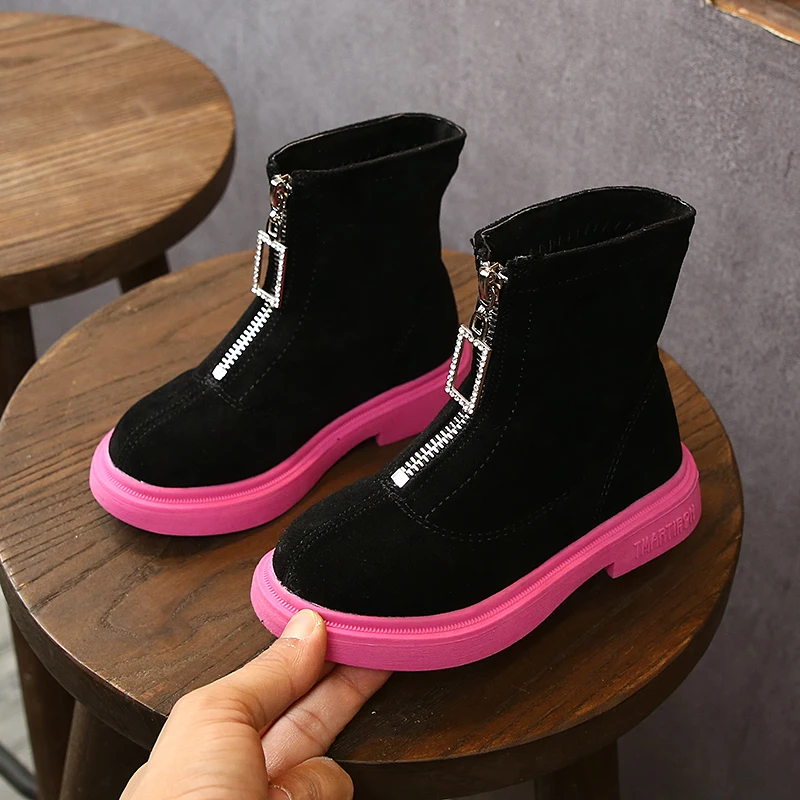 CYSINCOS Children Boots Girls Yellow Casual Sports Students Children Boots Fall New Fashion Black Boots Boys Boots
