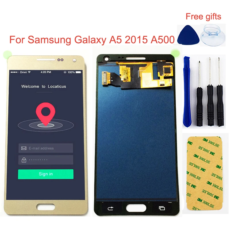 Pаспродажа Для samsung Galaxy A5 2015 A500 sm a500f A500FU A500M A500H ЖК дисплей монитор + сенсорный экран дигитайзер стекло в сборе