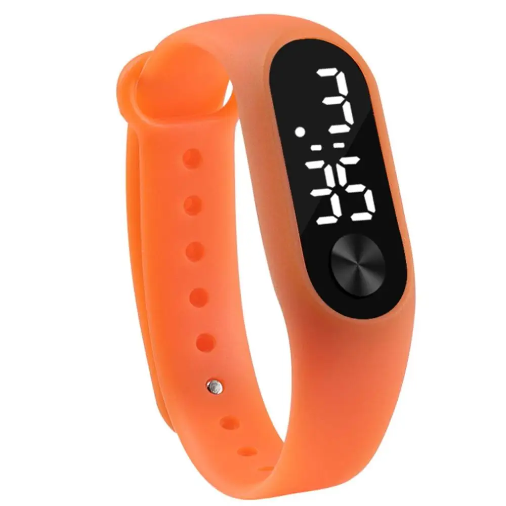 Мужские и женские повседневные спортивные часы-браслет, белый светодиодный электронный цифровой карамельный цвет, силиконовые наручные часы для детей - Цвет: 8