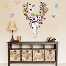 Настенные наклейки, олень, Sika, олень, креативный Декор для гостиной, ресторана, фреска, JM7318, с пластиковыми наклейками на стену, экологически чистые