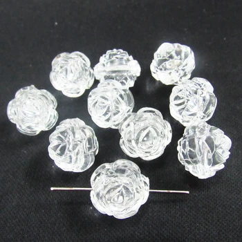 

( Choose Size First ) Newest Chunky Acrylic Double Face Flower Clear Beads F/Jewelry Accessories/ Earring Finding Beads