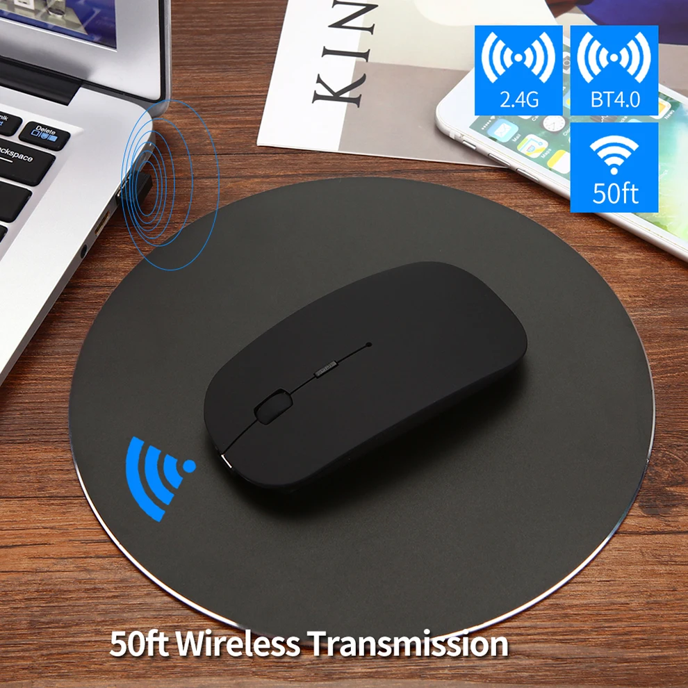 Jelly Comb перезаряжаемая 2,4G беспроводная мышь Bluetooth 4,0 Untral ...