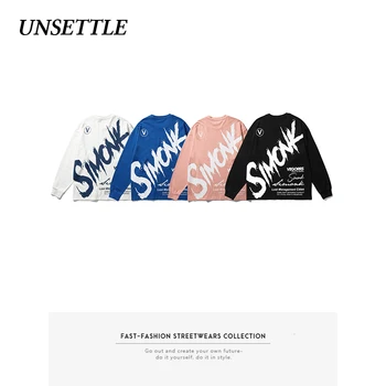 

2020 Autumn Men/Women Japanese Oversized Long Sleeve graphic t shirt Harajuku Print Graffiti Hip Hop Streetwear T-shirts Cotton