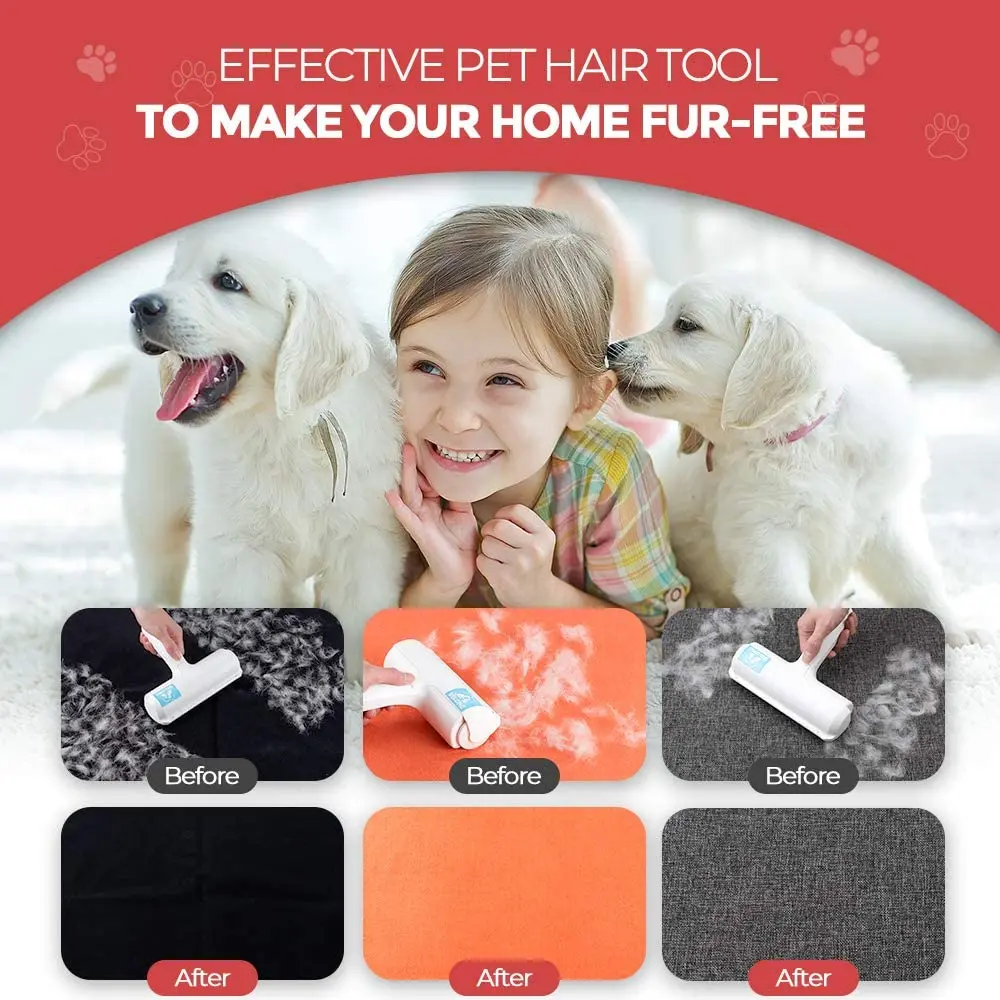 New Pet Hair Removal Brush Clothes Sofa Fuzz Sticky Fabric Hair Remover Brush Tool Portable Roller Cleaning Device