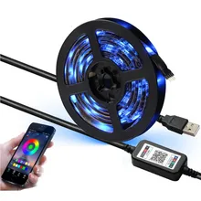 5 в RGB Водонепроницаемый светодиодный светильник с 5050 интеллектуальным Bluetooth APP USB