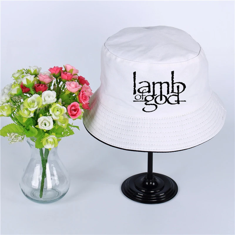 Lamb Of God Logo Summer Hat Women Mens Panama Bucket Hat Lamb Of God Design Flat Sun Visor Fishing Fisherman Hat