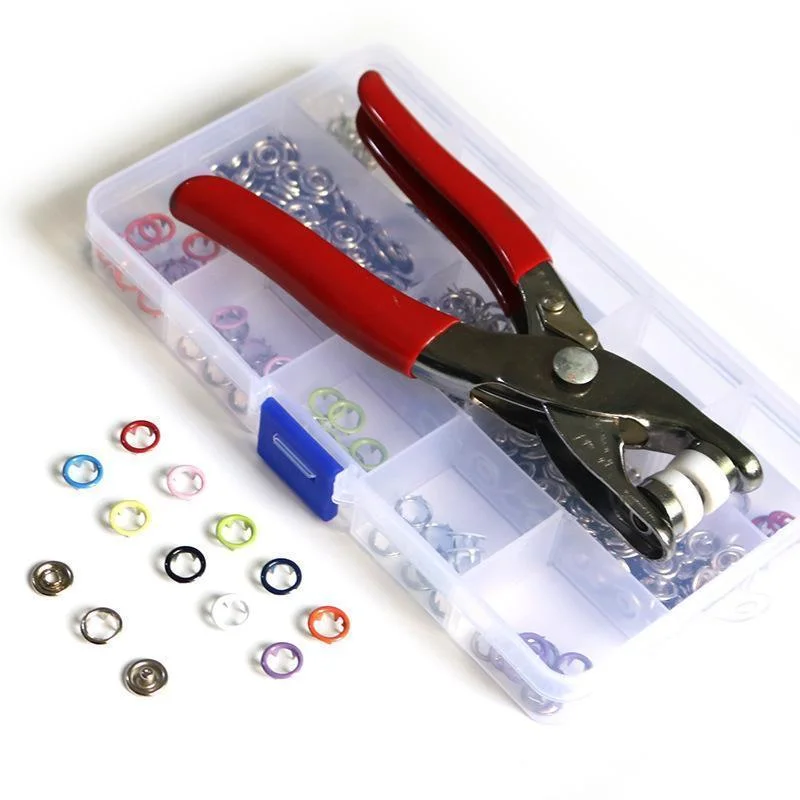 Sewing Snaps Fasteners Kit with Press Pliers Installment Tool, Heavy-Duty  Snap Pliers Sets with 4 Size Plastic Metal No-Sew Snap Buttons for Sewing