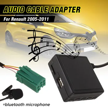 

6Pin 3.5 MM AUX TF USB Microphone Media bluetooth AUX Adapter Cable Stereo For Renault 2005-2011